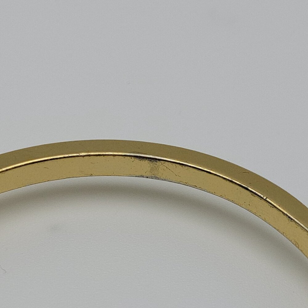 J. Crew Gold Tone Cube Charm Open Cuff Bracelet 6 Inches Size Small - Picture 4 of 11
